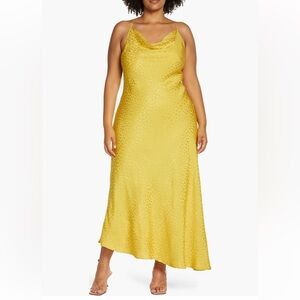 Halogen Asymmetrical Halter Midi Slip Dress